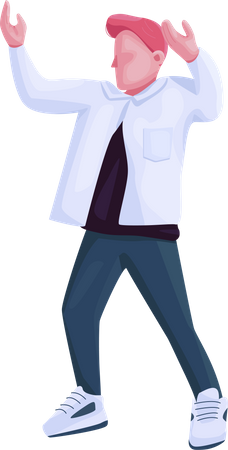 Man in trendy clothes dancing  Illustration