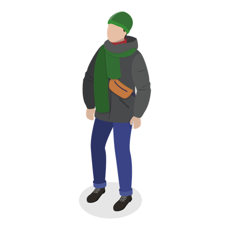 Man in Trendy Clothes  Illustration