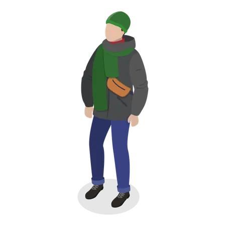 Man in Trendy Clothes  Illustration