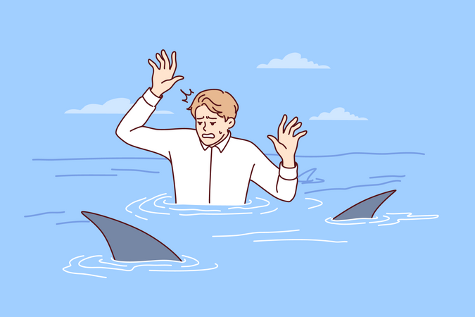 Man in trouble  Illustration