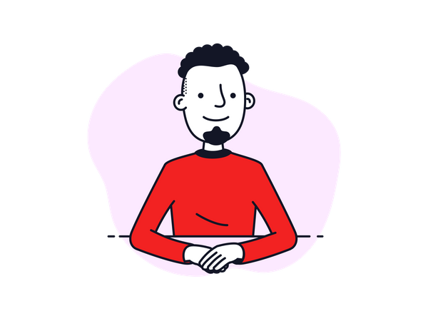 Man in video conference Illustration