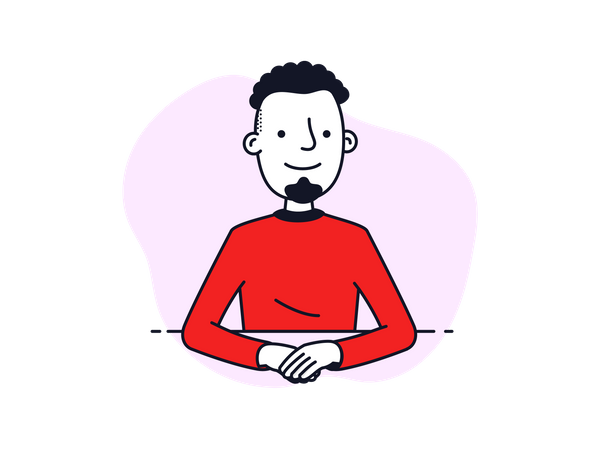 Man in video conference  Illustration