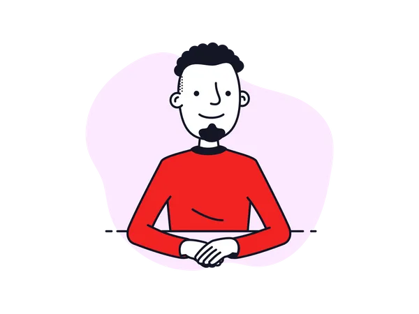 Man in video conference  Illustration