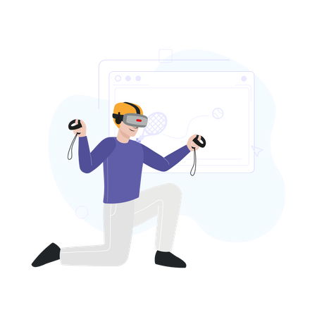 Man in vr glasses  Illustration