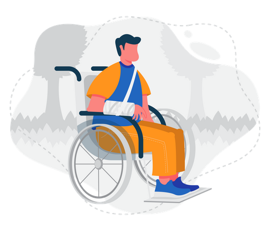 Man in wheelchair Illustration
