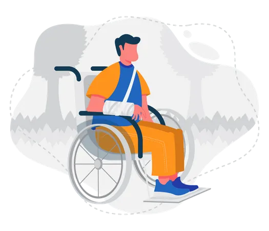 Man in wheelchair Illustration