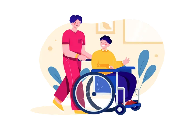 Man in wheelchair  Illustration