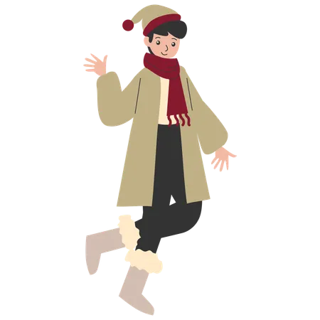 Man In Winter Clothes  Illustration
