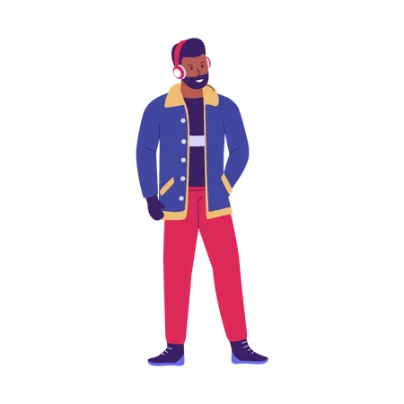 Man People In Winter Clothes W Inter People Collection Flat Design Illustration 일러스트레이션