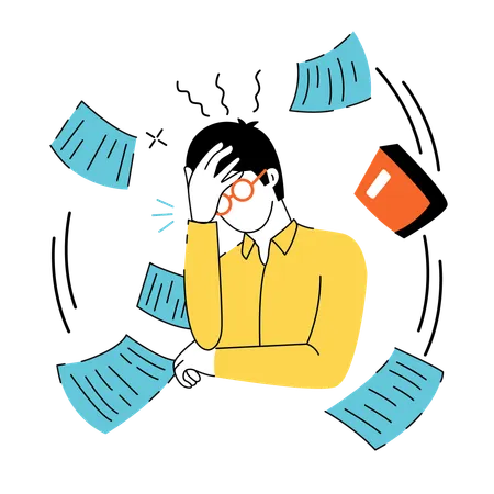 Man in Work overload  Illustration