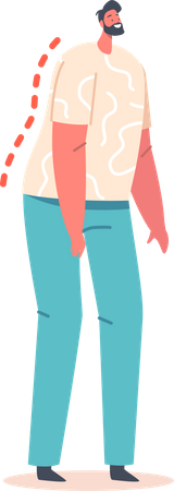 Man in Wrong Standing Position  Illustration