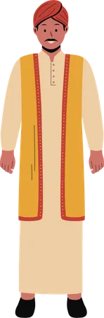 Man Indian in traditional clothes  Illustration