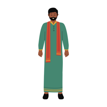 Man Indian in traditional clothes  Illustration