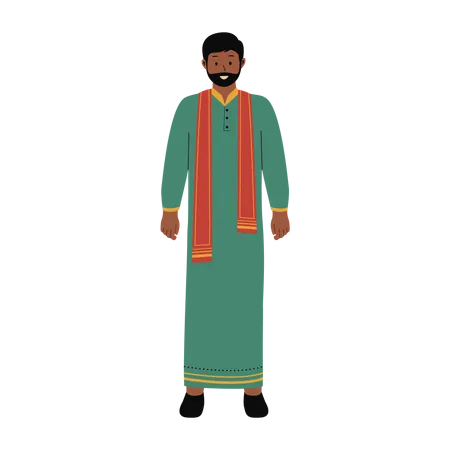 Man Indian in traditional clothes  Illustration