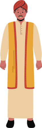 Man Indian in traditional clothes  Illustration