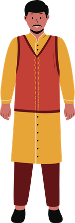 Man Indian in traditional clothes  Illustration