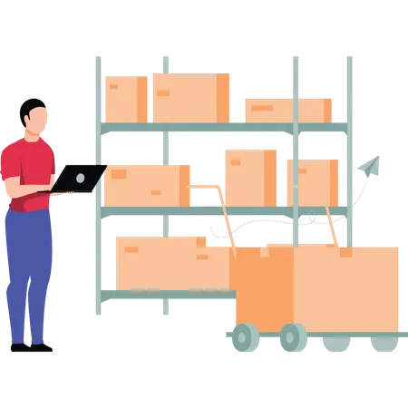 Man inspecting product  Illustration