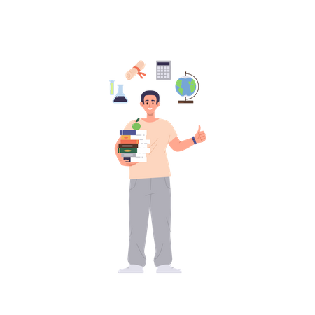 Man Interested In Education  Illustration