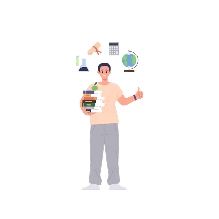 Man Interested In Education  Illustration