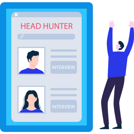 Man interviewing candidates  Illustration