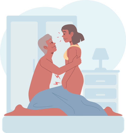 Man intimates with woman  Illustration