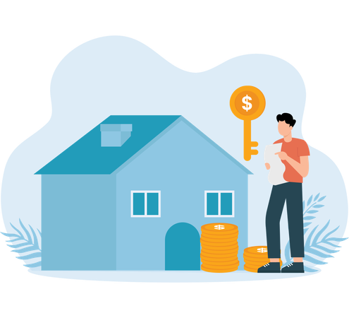 Man Investing in property  Illustration