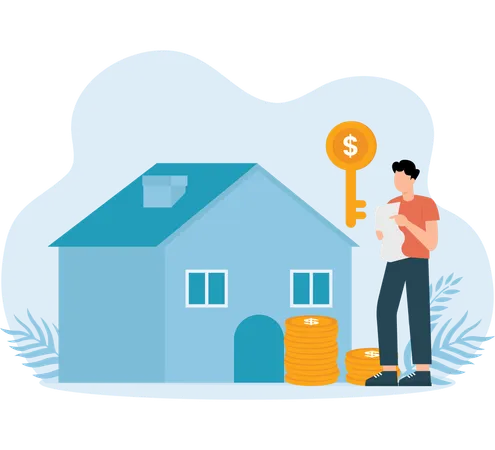 Man Investing in property  Illustration