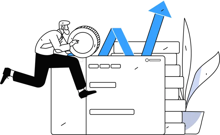 Man investing money for growth  Illustration