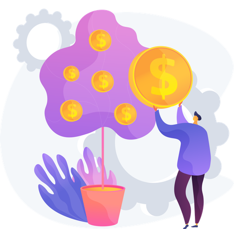 Man investing money  Illustration