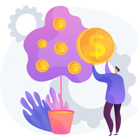 Man investing money  Illustration