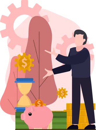 Man investing money  Illustration