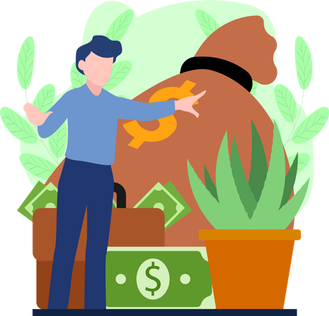 Man investing money  Illustration