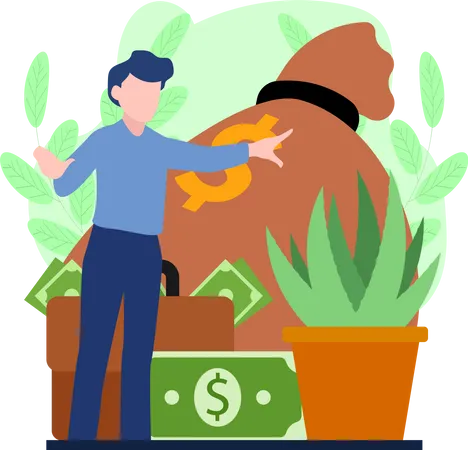 Man investing money  Illustration