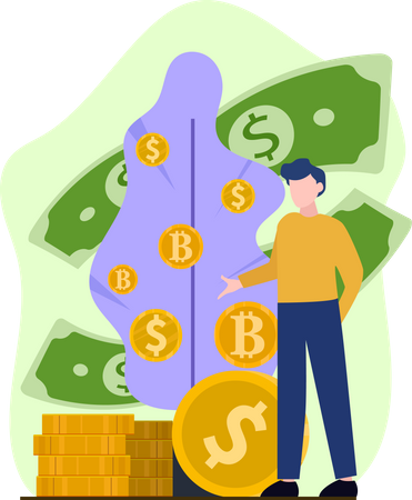 Man investing money  Illustration