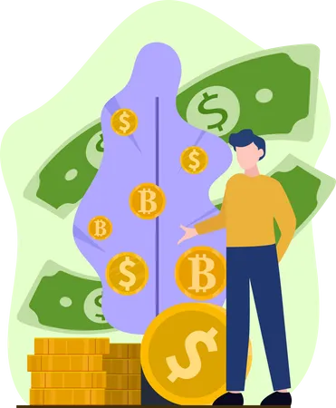 Man investing money  Illustration