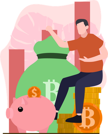 Man investing money  Illustration