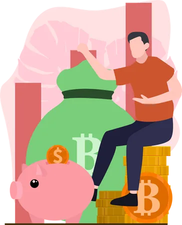 Man investing money  Illustration