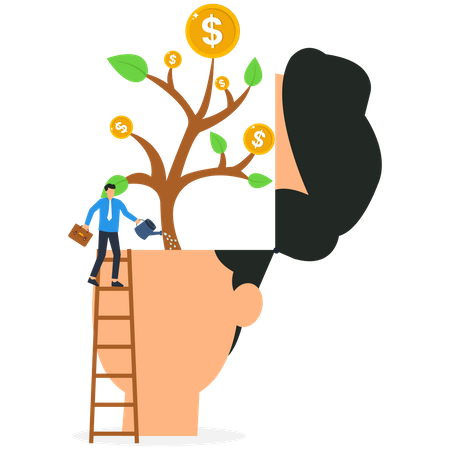 Man investing money in mutual funds  Illustration
