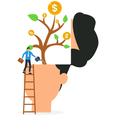 Man investing money in mutual funds  Illustration