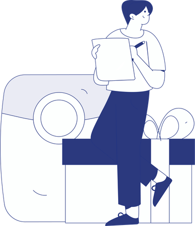 Man invests money in launching shopping website  Illustration