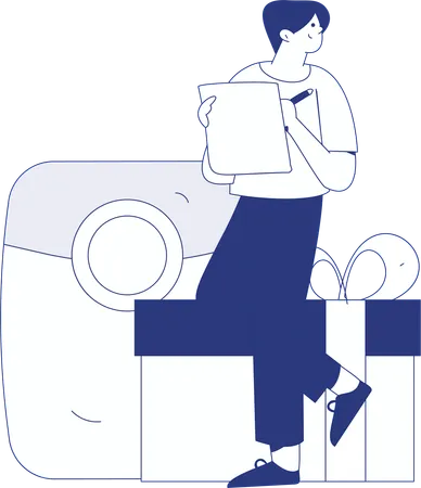 Man invests money in launching shopping website  Illustration