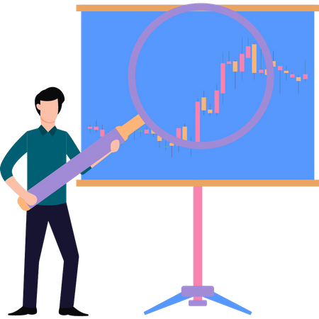 Man is analyzing the data  Illustration