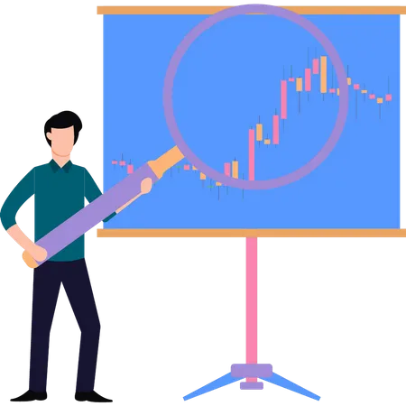 Man is analyzing the data  Illustration