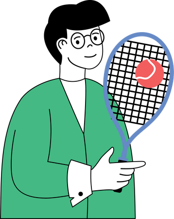 Man is badminton player  Illustration