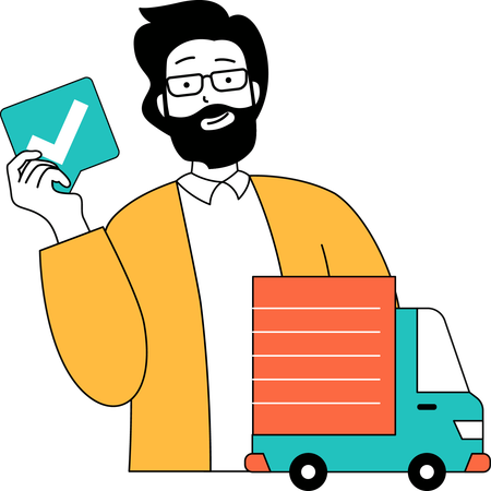 Man is delivering products on time  Illustration