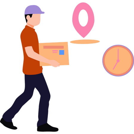Man is delivering the parcel  Illustration