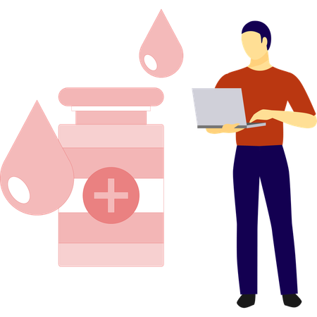 Man is doing blood testing  Illustration