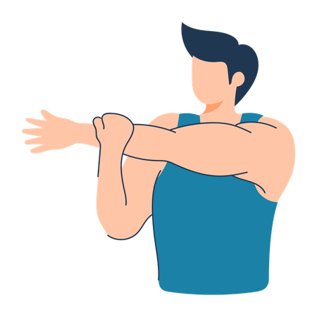 Man is doing body stretching  Illustration