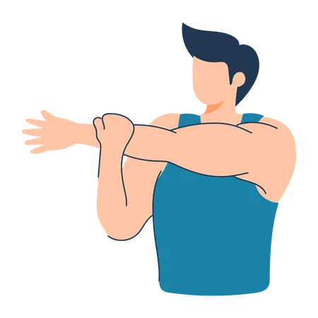 Man is doing body stretching  Illustration