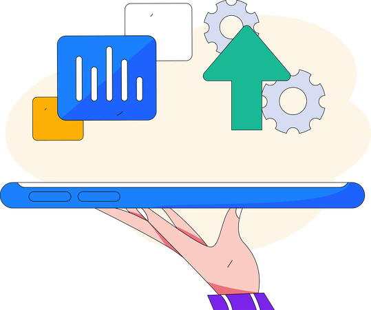 Man is doing mobile settings  Illustration